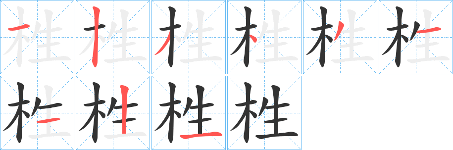 栍的笔画顺序