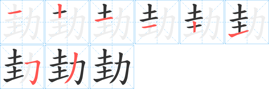 劸的笔画顺序