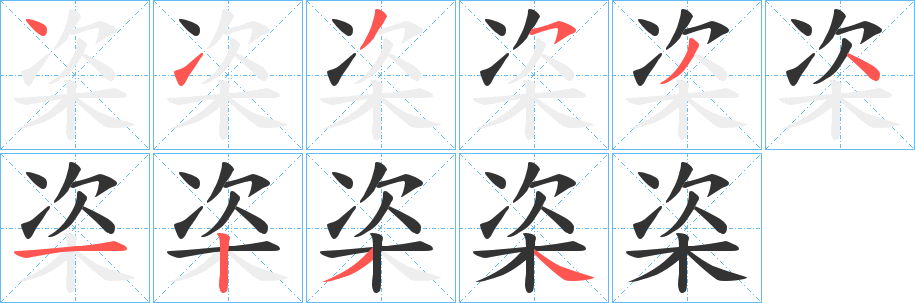 栥的笔画顺序