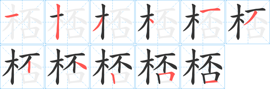 桮的笔画顺序