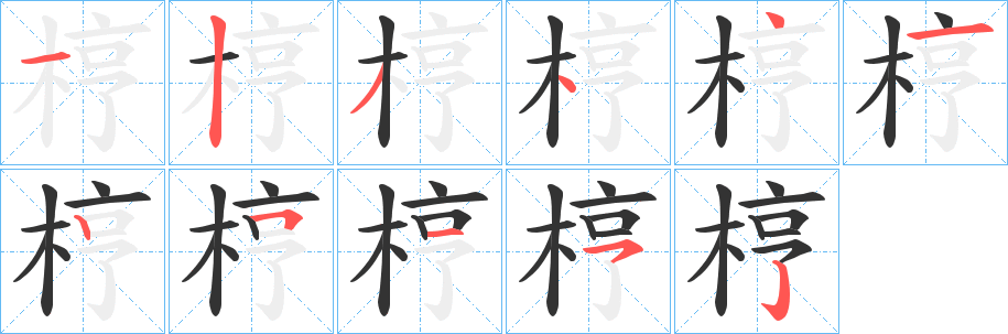 梈的笔画顺序