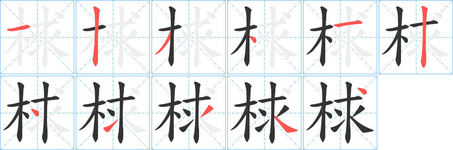 梂的笔画顺序