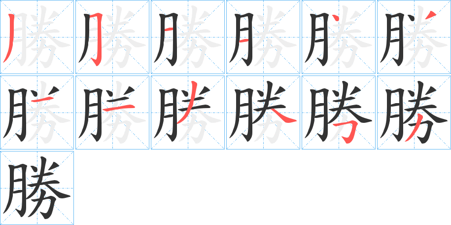 勝的笔画顺序