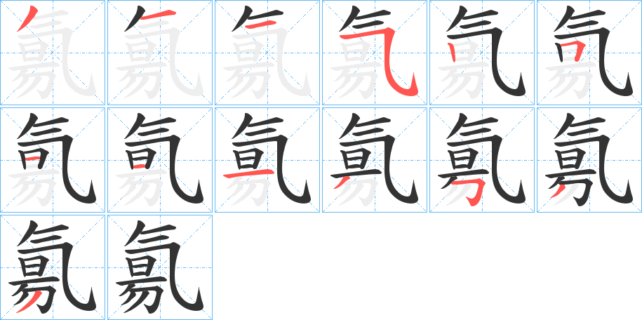 氱的笔画顺序