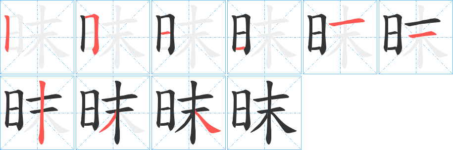 昩的笔画顺序