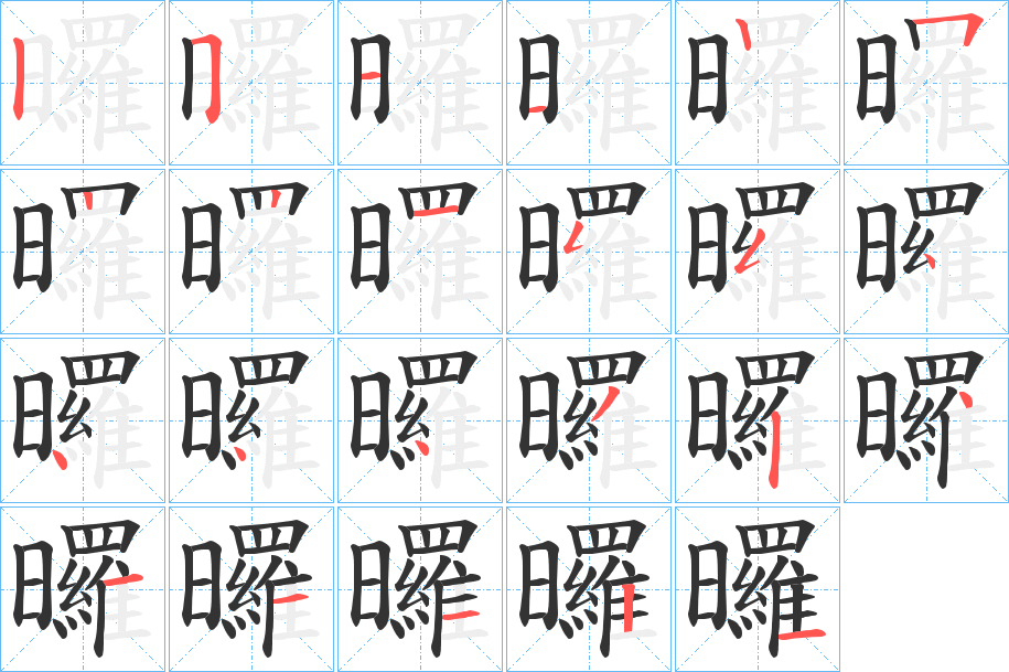 曪的笔画顺序