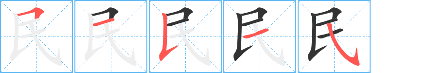 民的笔画顺序