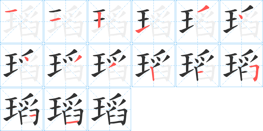 瑫的笔画顺序