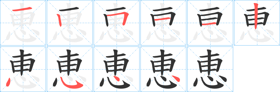 恵的笔画顺序