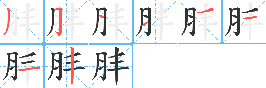 肨的笔画顺序