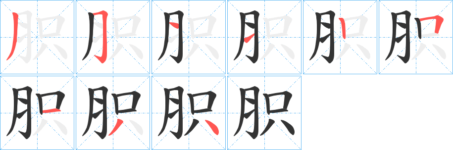 胑的笔画顺序