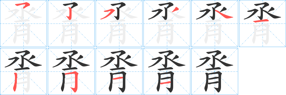 脀的笔画顺序