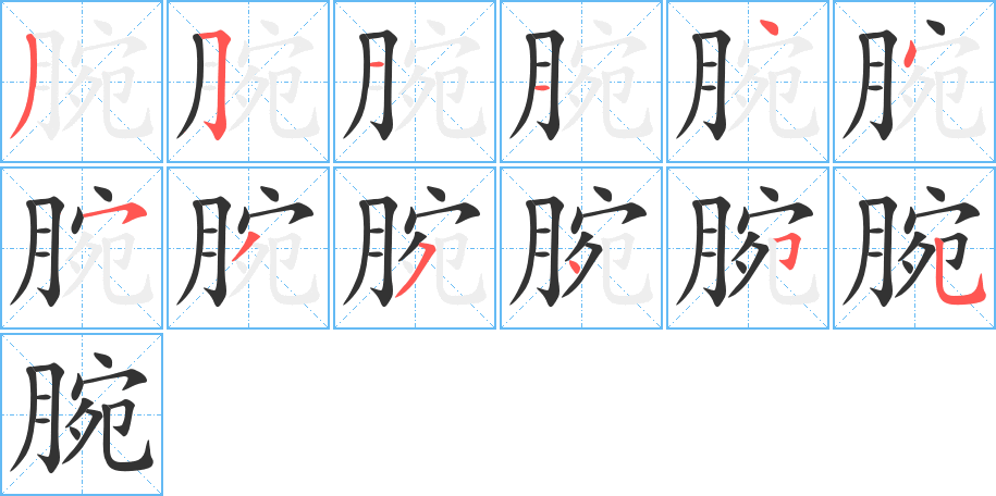 腕的笔画顺序