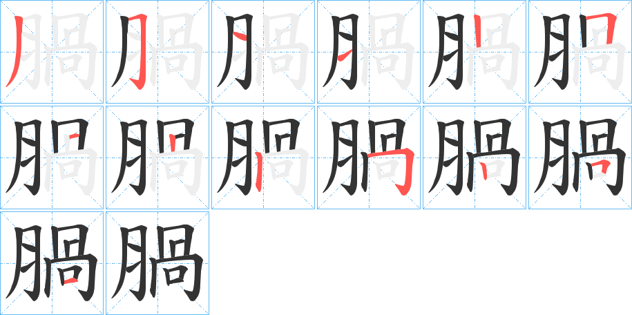 腡的笔画顺序