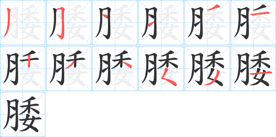 腇的笔画顺序