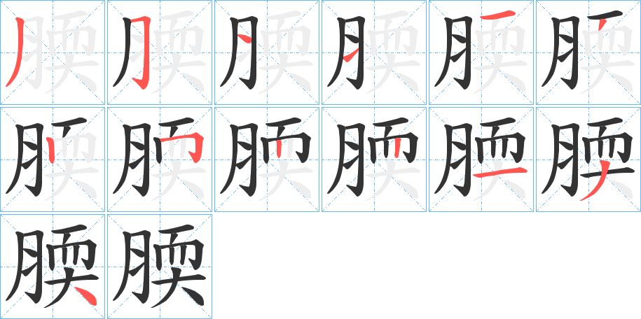 腝的笔画顺序