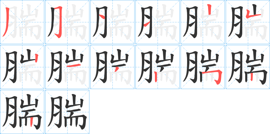 腨的笔画顺序
