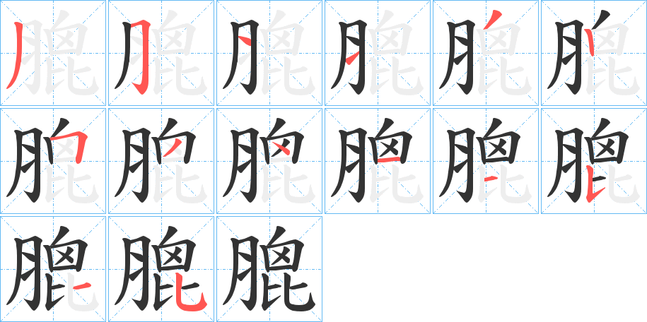 膍的笔画顺序