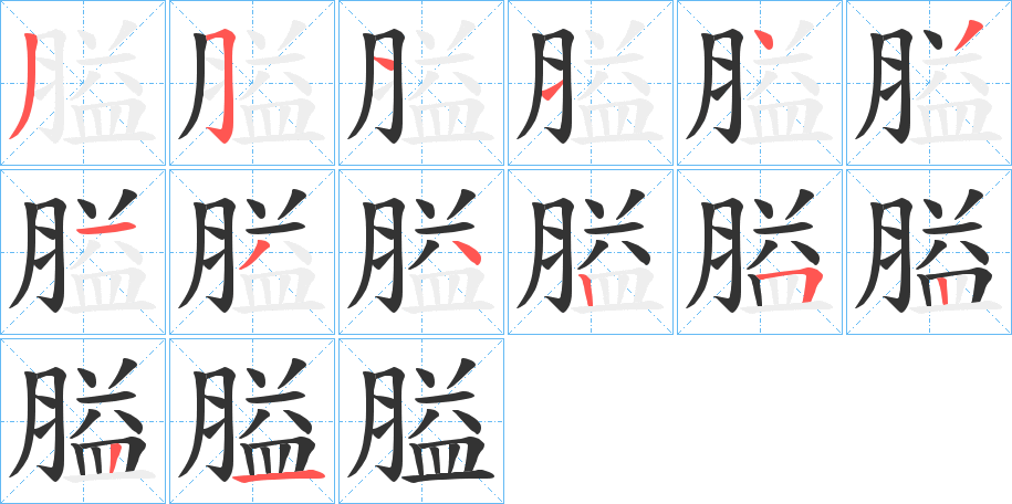 膉的笔画顺序