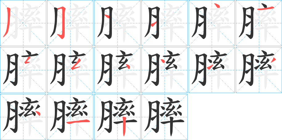 膟的笔画顺序