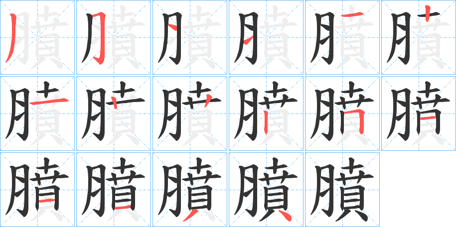 膹的笔画顺序