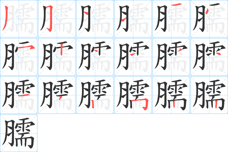臑的笔画顺序