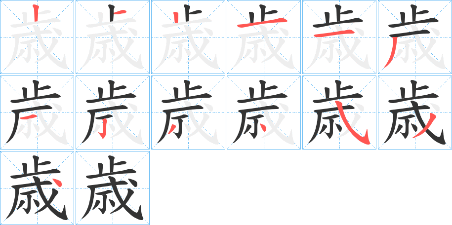 歳的笔画顺序