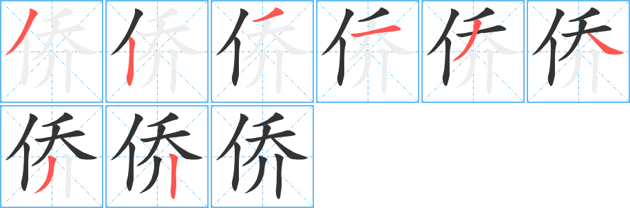 侨的笔画顺序