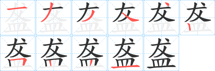 盋的笔画顺序