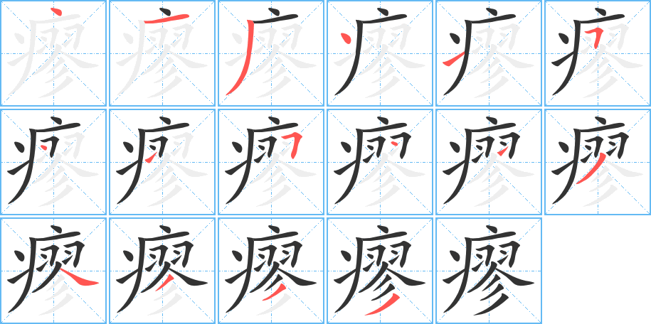 瘳的笔画顺序