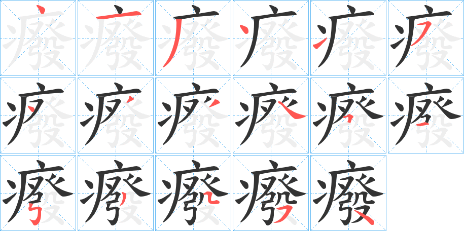 癈的笔画顺序