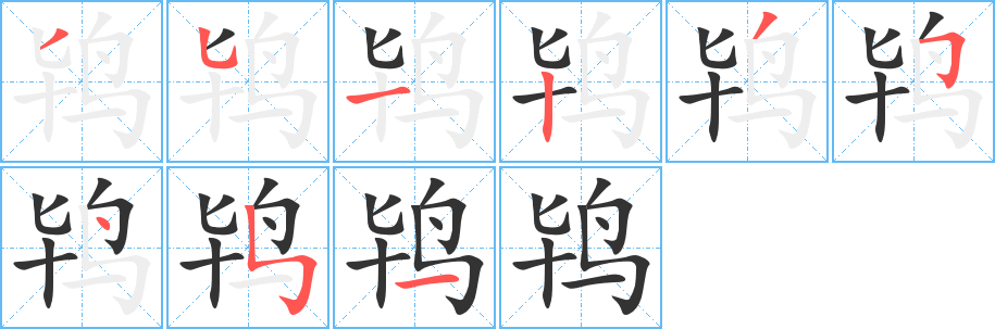 鸨的笔画顺序