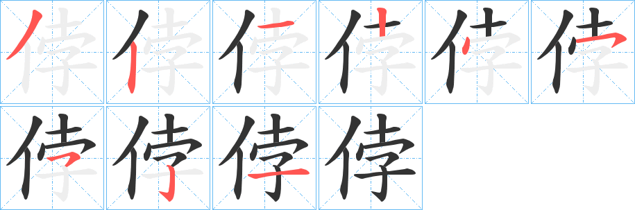 侼的笔画顺序