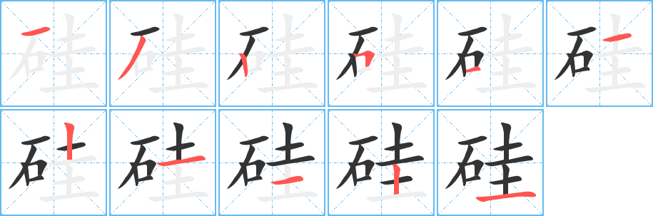 硅的笔画顺序