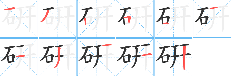 硏的笔画顺序