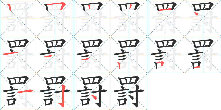 罸的笔画顺序