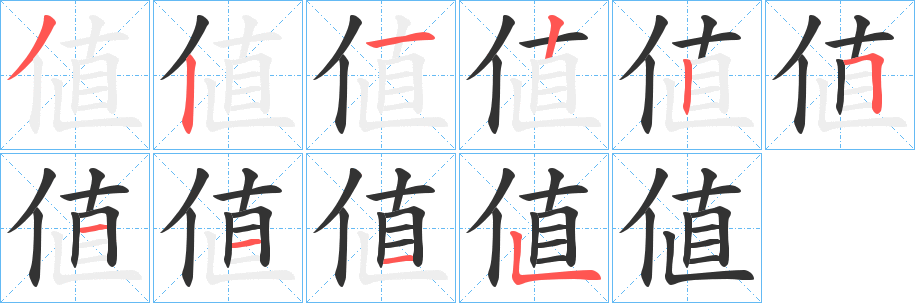値的笔画顺序