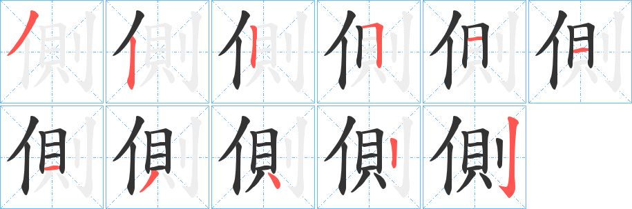 側的笔画顺序
