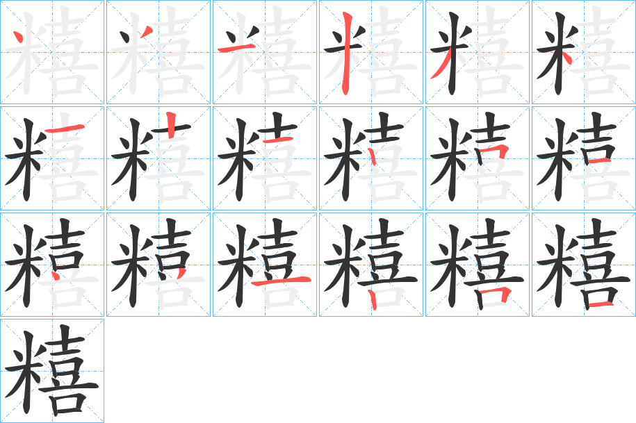 糦的笔画顺序