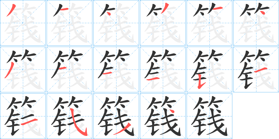 篯的笔画顺序