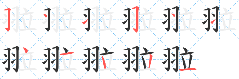翋的笔画顺序