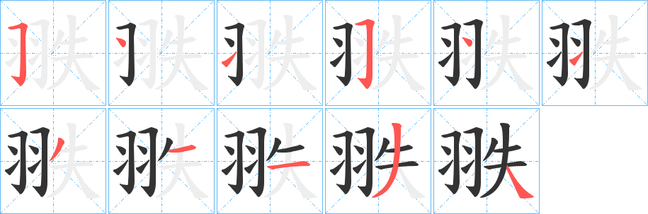 翐的笔画顺序