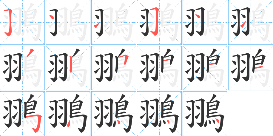 翵的笔画顺序