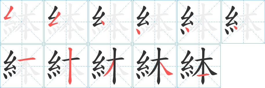 絊的笔画顺序