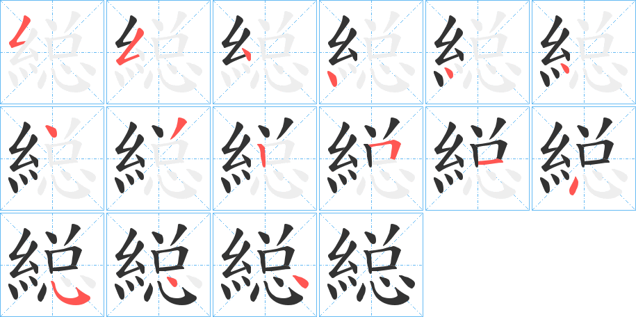 縂的笔画顺序