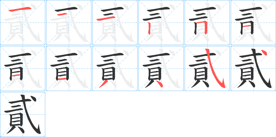 貳的笔画顺序
