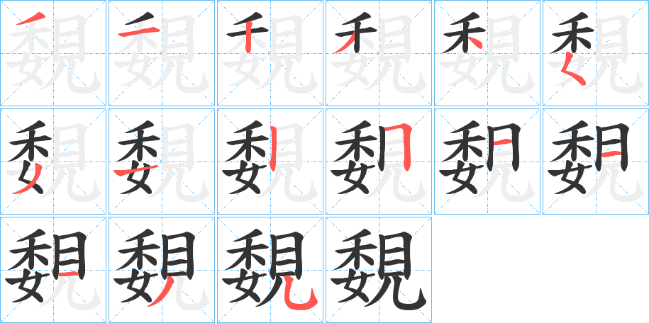 覣的笔画顺序