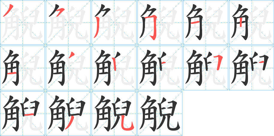 觬的笔画顺序
