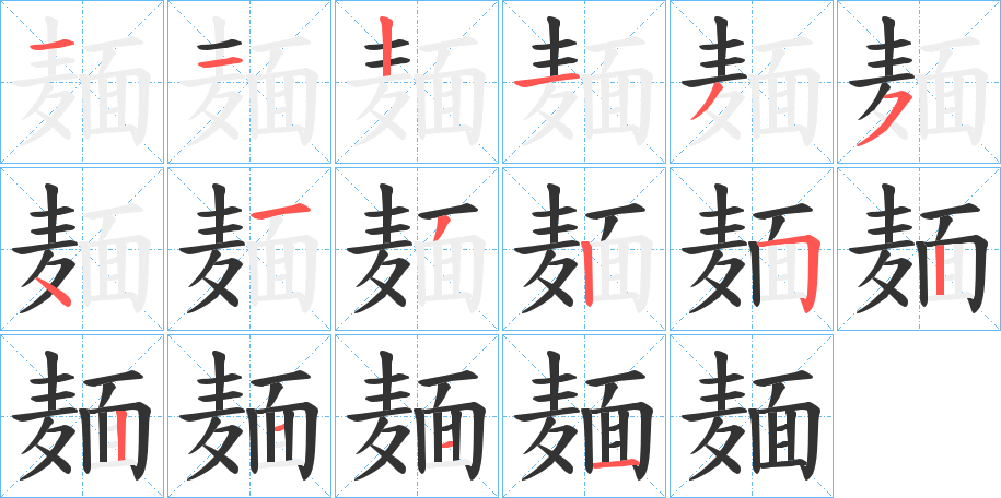 麺的笔画顺序