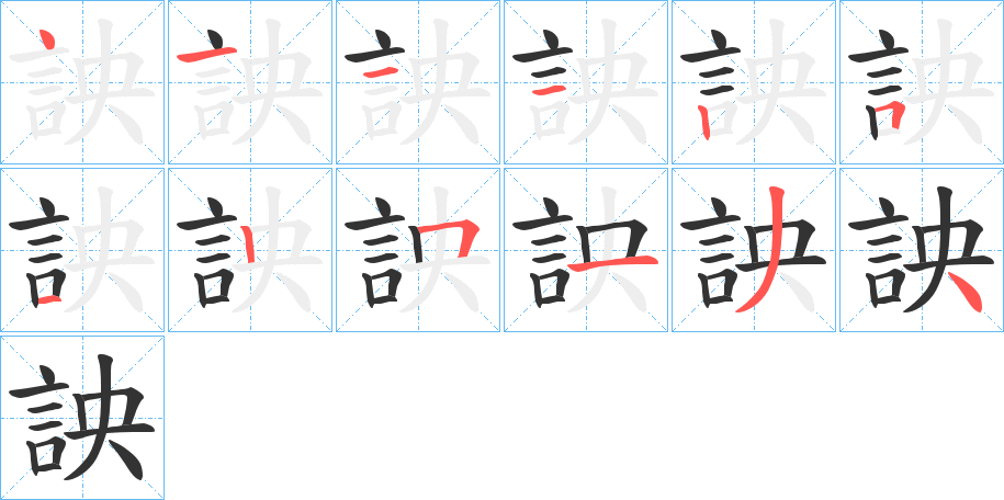 詇的笔画顺序